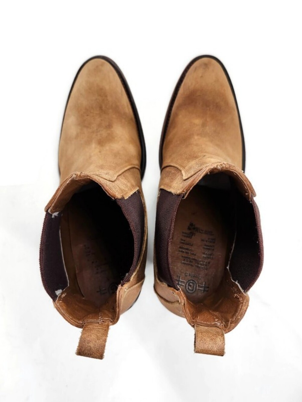 Circle G Corral Tan Distressed Leather Side Panels Western Heel Ankle Boots - Picture 6 of 15